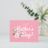 Happy Moederdag met roze rozen | BRIEFKAART (Staand voorkant)