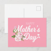 Happy Moederdag met roze rozen | BRIEFKAART (Voorkant / Achterkant)