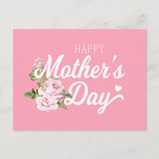 Happy Moederdag met roze rozen | BRIEFKAART (Voorkant)