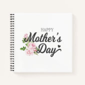 Happy Moederdag met roze rozen | Laptop Notitieboek (Voorkant)