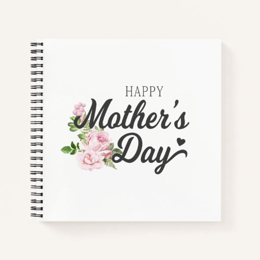 Happy Moederdag met roze rozen | Laptop Notitieboek (Voorkant)