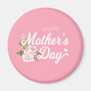 Happy Moederdag met roze rozen   Magneet