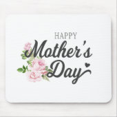 Happy Moederdag met roze rozen | Mousepad Muismat (Voorkant)