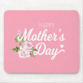 Happy Moederdag met roze rozen | Mousepad Muismat (Voorkant)