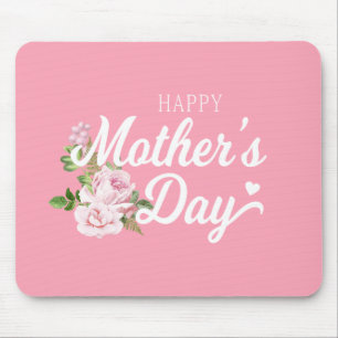 Happy Moederdag met roze rozen   Mousepad Muismat