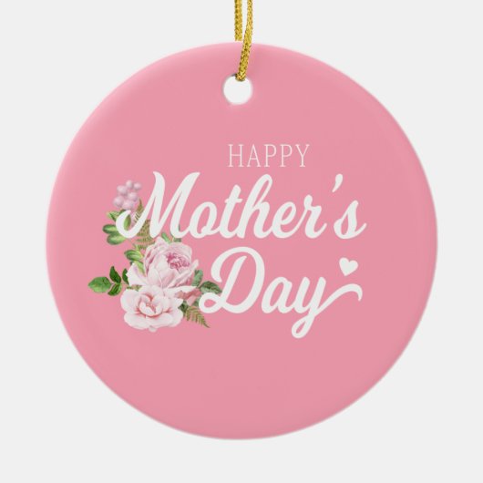 Happy Moederdag met roze rozen | ORNAMENT (Voorkant)