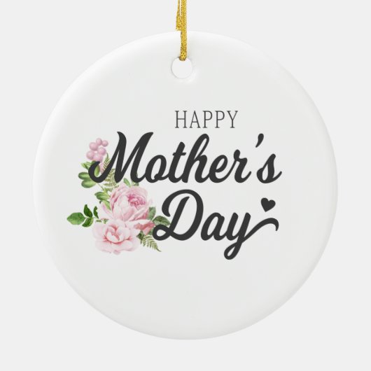 Happy Moederdag met roze rozen | ORNAMENT (Achterkant)