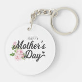 Happy Moederdag met roze rozen | Sleutelhanger (Achterkant)