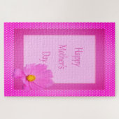 Happy Moederdag met roze ventilator Legpuzzel (Horizontaal)
