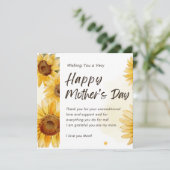 HAPPY MOEDERDAG MET ZONLOWERS WENSKAART (Staand voorkant)