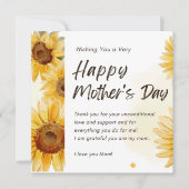 HAPPY MOEDERDAG MET ZONLOWERS WENSKAART (Voorkant)