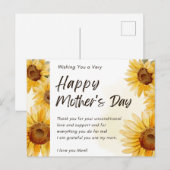 HAPPY MOEDERDAG MET ZONLOWERS WENSKAART BRIEFKAART (Voorkant / Achterkant)