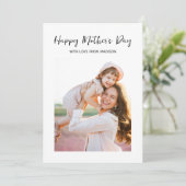 Happy Moederdag minimalistische fotokaart (Staand voorkant)