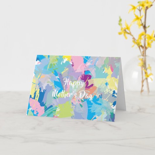 Happy Moederdag ❤️ Modern Abstracte Kaart (Gele Bloem)