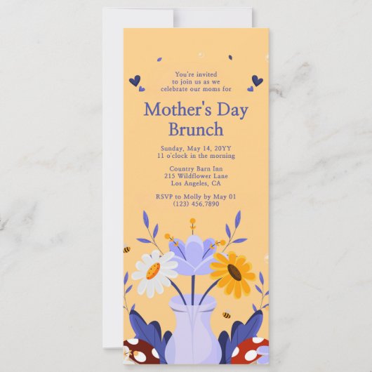 Happy Moederdag Modern Flowers Floral Botanical Kaart (Voorkant)