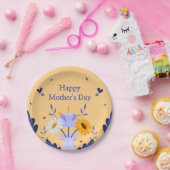 Happy Moederdag Modern Flowers Floral Botanical Papieren Bordje (Feest)