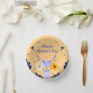 Happy Moederdag Modern Flowers Floral Botanical Papieren Kommen