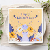 Happy Moederdag Modern Flowers Floral Botanical Servet