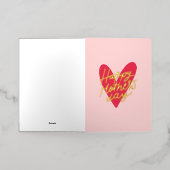 Happy Moederdag Modern Handlettering Heart Folie Wenskaart (Buiten Laag)