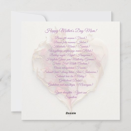 Happy Moederdag modern Holiday Kaart (Achterkant)