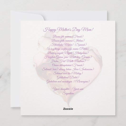 Happy Moederdag modern Holiday Kaart (Achterkant)