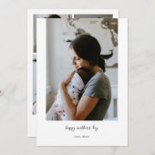 Happy moederdag modern minimalistisch fotocollage feestdagenkaart (Voorkant / Achterkant)