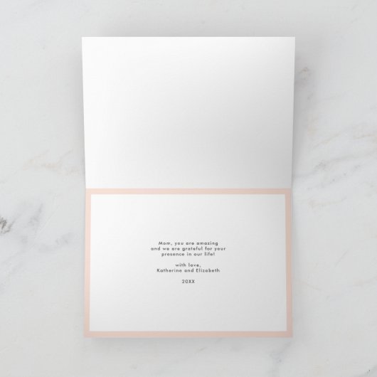 Happy Moederdag Modern minimalistische aangepaste  Kaart (Binnen)