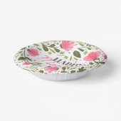 Happy Moederdag Modern Pink Floral Botanical Papieren Kommen (Gebogen)