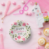 Happy Moederdag Modern Pink Floral Botanical Papieren Kommen (Feest)