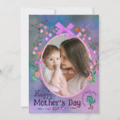 Happy Moederdag | Moeder & Baby-fotokaart Feestdagenkaart (Voorkant)