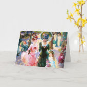 Happy Moederdag  moeder en aughters Kaart (Gele Bloem)