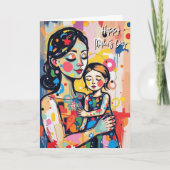 Happy Moederdag | Moeder en dochter Abstract Kaart (Voorkant)