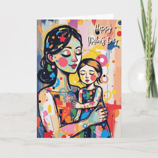 Happy Moederdag | Moeder en dochter Abstract Kaart (Voorkant)