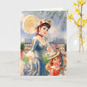 Happy Moederdag  moeder en dochter Kaart (Gele Bloem)