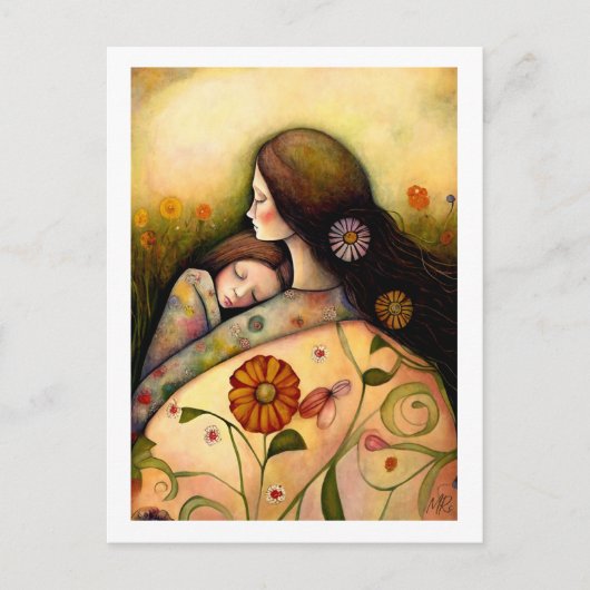 Happy Moederdag moeder en dochter schilderen Briefkaart (Voorkant)