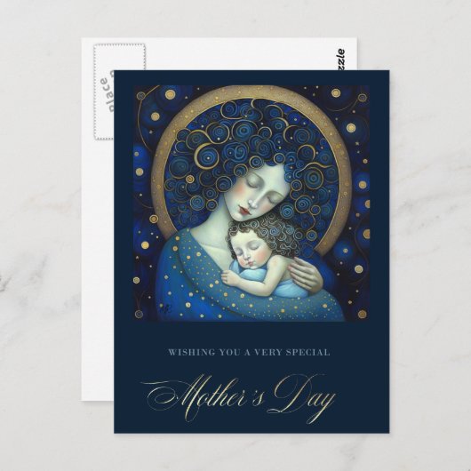 Happy Moederdag moeder en dochter schilderen Briefkaart (Voorkant / Achterkant)