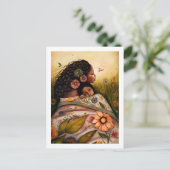 Happy Moederdag moeder en dochter schilderen Briefkaart (Staand voorkant)