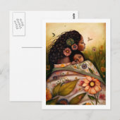 Happy Moederdag moeder en dochter schilderen Briefkaart (Voorkant / Achterkant)