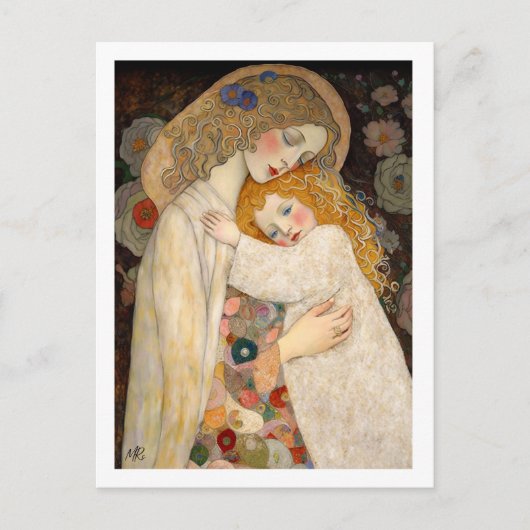 Happy Moederdag moeder en dochter schilderen Briefkaart (Voorkant)