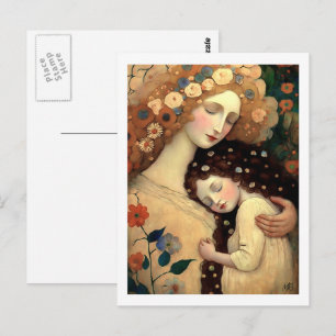 Happy Moederdag moeder en dochter schilderen Briefkaart