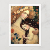 Happy Moederdag moeder en dochter schilderen Briefkaart (Voorkant)