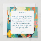 Happy Moederdag | Moeder en drie Kinder Kaart (Achterkant)