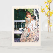 Happy Moederdag  moeder en kind Kaart (Gele Bloem)