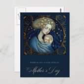 Happy Moederdag moeder en kind schilderen Briefkaart (Voorkant / Achterkant)