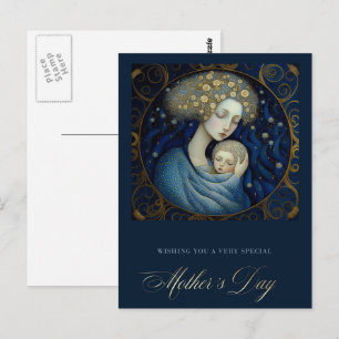 Happy Moederdag moeder en kind schilderen Briefkaart