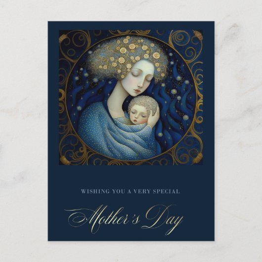 Happy Moederdag moeder en kind schilderen Briefkaart (Voorkant)