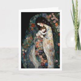 Happy Moederdag moeder en kind schilderen Kaart