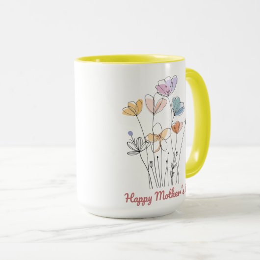 Happy Moederdag Mok – een prachtig bloemencadeau (Voorkant rechts)