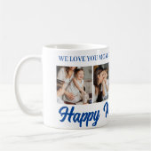 Happy Moederdag Mom Blauw Fotorooster Koffie Mok (Links)