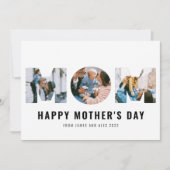 Happy Moederdag MOM Cutout Simple 3-fotokaart Save The Date (Voorkant)
